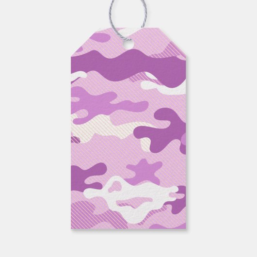 Purple Camouflage Pattern Cadeaulabel (Achterkant)