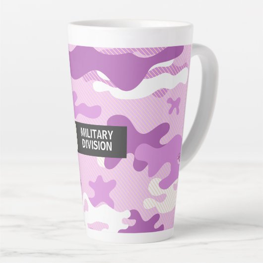 Purple Camouflage Pattern Latte Mok (Rechterhoek)
