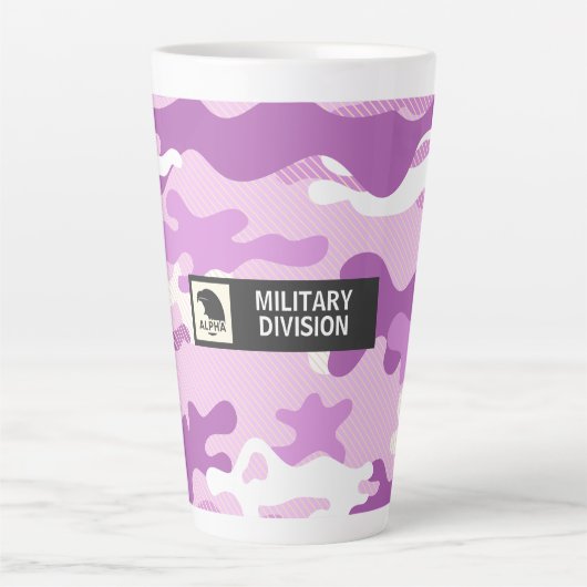Purple Camouflage Pattern Latte Mok (Voorkant)