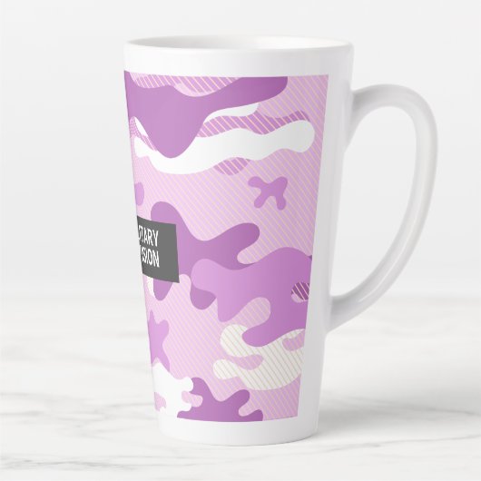 Purple Camouflage Pattern Latte Mok (Rechts)