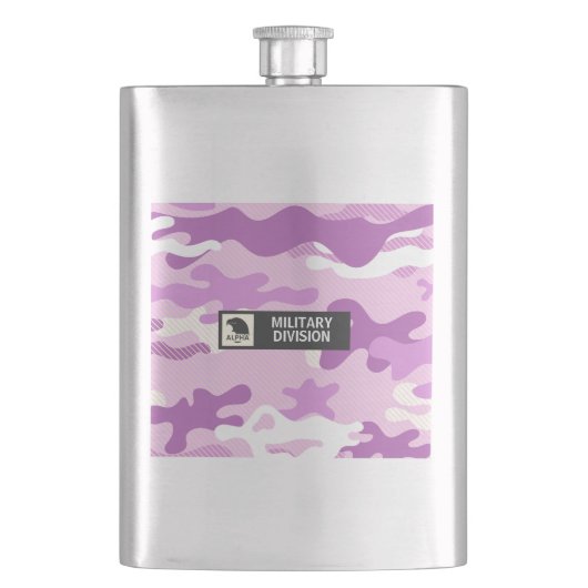 Purple Camouflage Pattern Military  Flacon (Voorkant)