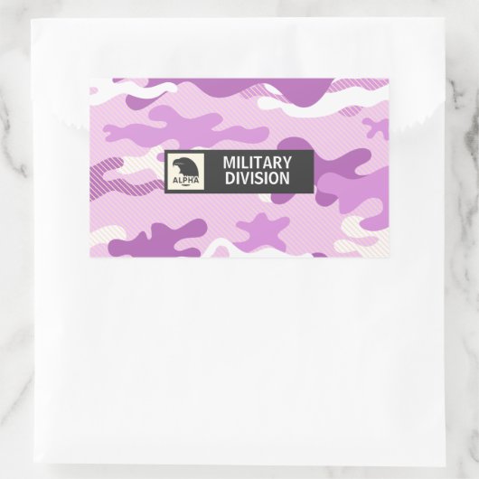 Purple Camouflage Pattern Rechthoekige Sticker (Tas)