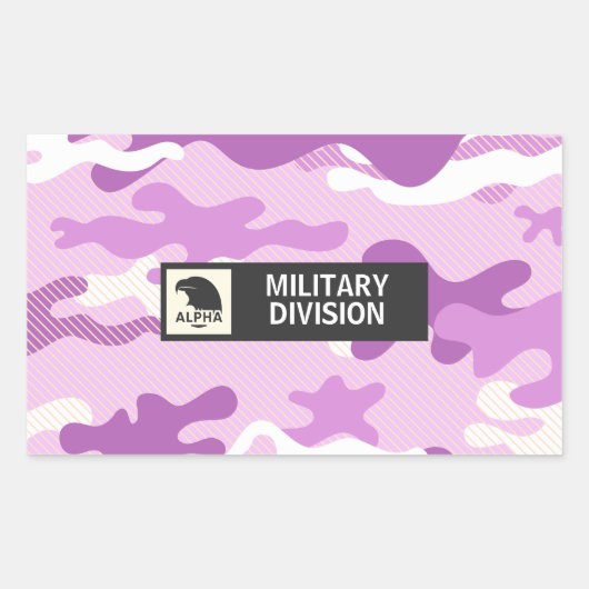 Purple Camouflage Pattern Rechthoekige Sticker (Voorkant)