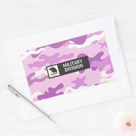 Purple Camouflage Pattern Rechthoekige Sticker (Envelop)