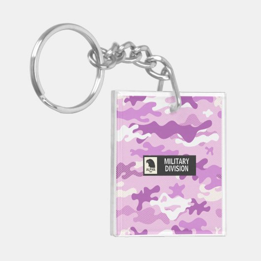 Purple Camouflage Pattern Sleutelhanger (Voorkant Links)