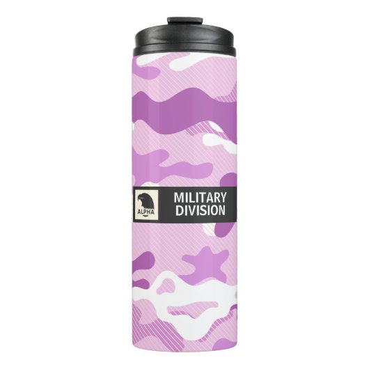Purple Camouflage Pattern Thermosbeker (Voorkant)
