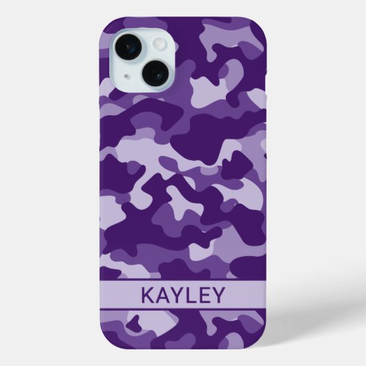 Purple Camouflage Personalized Case-Mate iPhone Case (Achterkant)