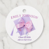 Purple Cap Graduation Party  Bedankjes Labels (Achterkant)