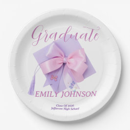Purple Cap Graduation Party Paper Papieren Bordje