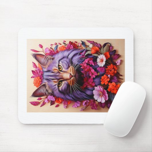 Purple Cat Mouse Pad – Perfect Gift for Cat Lovers Muismat (Met muis)
