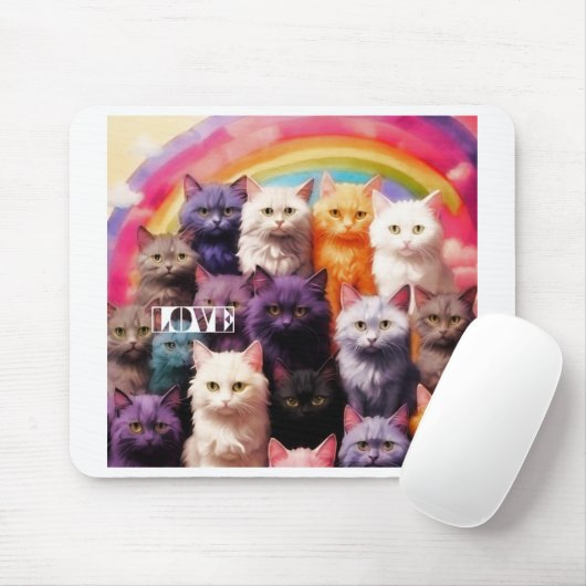 Purple Cat Mouse Pad – Perfect Gift for Cat Lovers Muismat (Met muis)