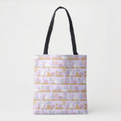 Purple Cats Library Book Cute Girl Pastel Reader Tote Bag (Voorkant)