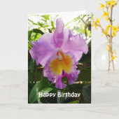 Purple Cattleya Orchid Tropical Flower Template Kaart (Gele Bloem)