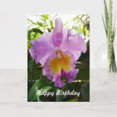 Purple Cattleya Orchid Tropical Flower Template Kaart (Voorkant)