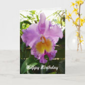Purple Cattleya Orchid Tropical Flower Template Kaart (Gele Bloem)