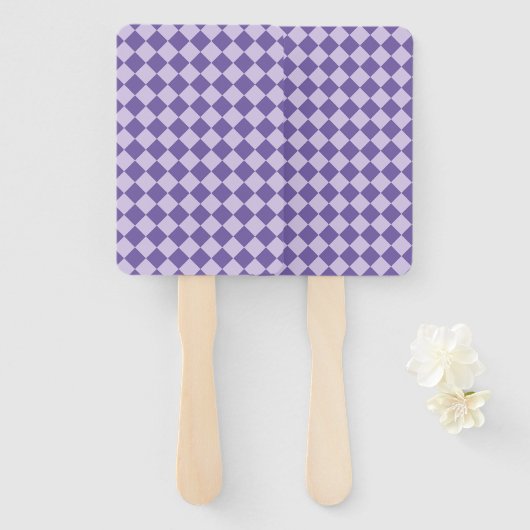Purple Checker Diamond Pattern Handwaaier (Voorkant en achterkant)