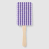 Purple Checker Diamond Pattern Handwaaier (Achterkant)