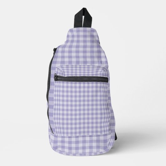 Purple Checkerboard Pattern Sling Bag (Voorkant)