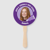 Purple Cheerleader Photo High School Spirit Handwaaier (Achterkant)