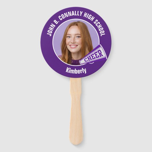 Purple Cheerleader Photo High School Spirit Handwaaier (Voorkant)