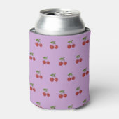 Purple Cherry Pattern Fresh Fruit Modern Party Blikjeskoeler (Blikje Voorkant)