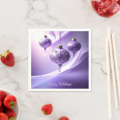 Purple Christmas Ball Holiday Napkin Servet (Insitu)