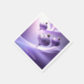 Purple Christmas Ball Holiday Napkin Servet (Hoek)