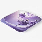 Purple Christmas Ball Holiday Paper Plate Papieren Bordje (Gebogen)