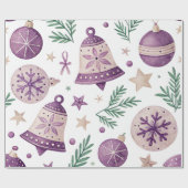 Purple Christmas Bells Wrapping Paper Cadeaupapier (Vlak)