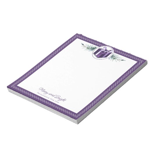 Purple Christmas Gift Personalized Notitieblok (Linkerzijde)