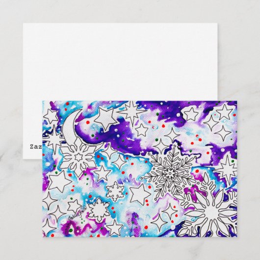 Purple Christmas Kaart (Voorkant / Achterkant)