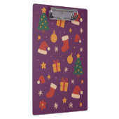 Purple Christmas Pattern Aesthetic – Cute Holiday  Klembord (Rechts)