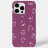 Purple Christmas texture with festive elements Case-Mate iPhone Case (Achterkant)