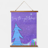 Purple Christmas Trees Wood Topped Wall Tapestry Hangend Wandkleed (Voorkant)