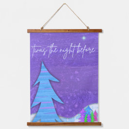 Purple Christmas Trees Wood Topped Wall Tapestry Hangend Wandkleed