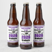 Purple Class of 2026 Graduation Party Custom Bier Etiket (Flessen)