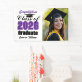 Purple Class of 2026 Graduation Party Photo Spandoek (Insitu)