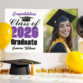 Purple Class of 2026 Graduation Party Photo Spandoek