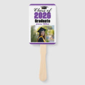 Purple Class of 2026 Photo Custom Graduation Photo Handwaaier (Voorkant)
