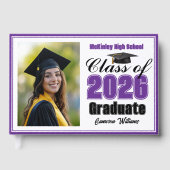 Purple Class of 2026 Photo Small Graduation Gastenboek (Voorkant)