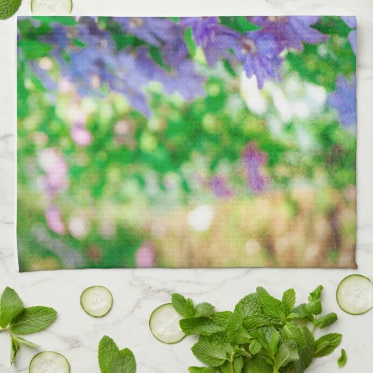 Purple Clematis flower ランチョンマット Theedoek (Gevouwen)