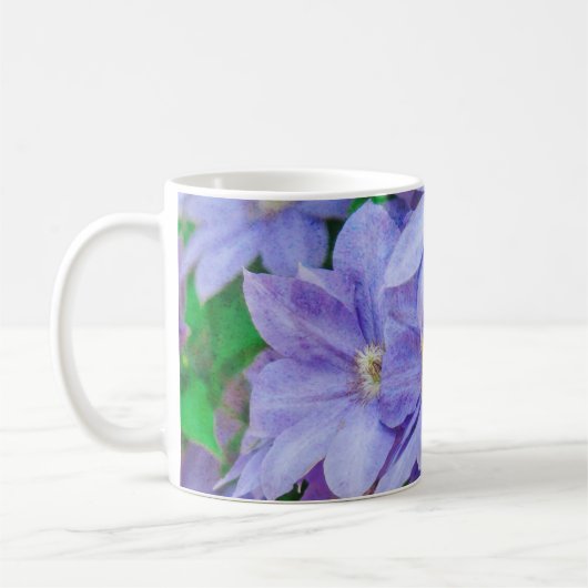 Purple Clematis flower Koffiemok (Links)