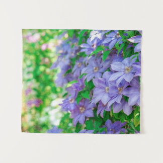 Purple Clematis flower Wandkleed