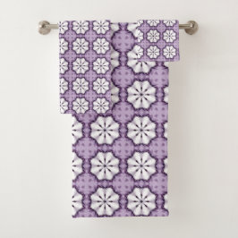 Purple colour geometric mandala pattern Towel Bad Handdoek