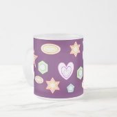 Purple colour Shapes mug Matglas Koffiemok (Voorkant links)