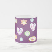 Purple colour Shapes mug Matglas Koffiemok (Center)
