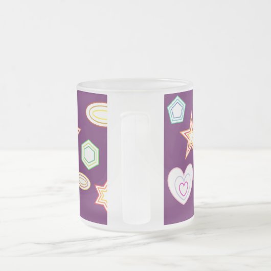Purple colour Shapes mug Matglas Koffiemok (Handvat)