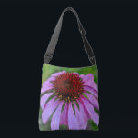 Purple Coneflower Crossbody Tas<br><div class="desc">A purple coneflower on a green background creates a bold design on this crossbody bag.  Perfect for anyone who loves nature,  gardening,  and flowers.  Great for shopping,  at the office,  or at school.</div>