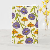 Purple Coneflower Pattern Blank Kaart (Gele Bloem)