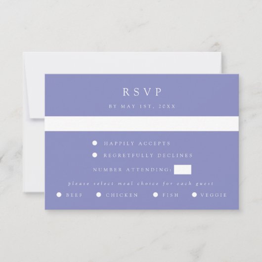 Purple Coordinate Wedding RSVP Card (Voorkant)